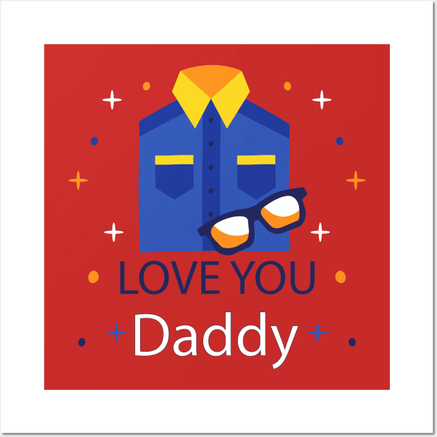 happy father day premium gift father's day - father's day gift - love you dady - happy father's day Wall Art by Spring Moon